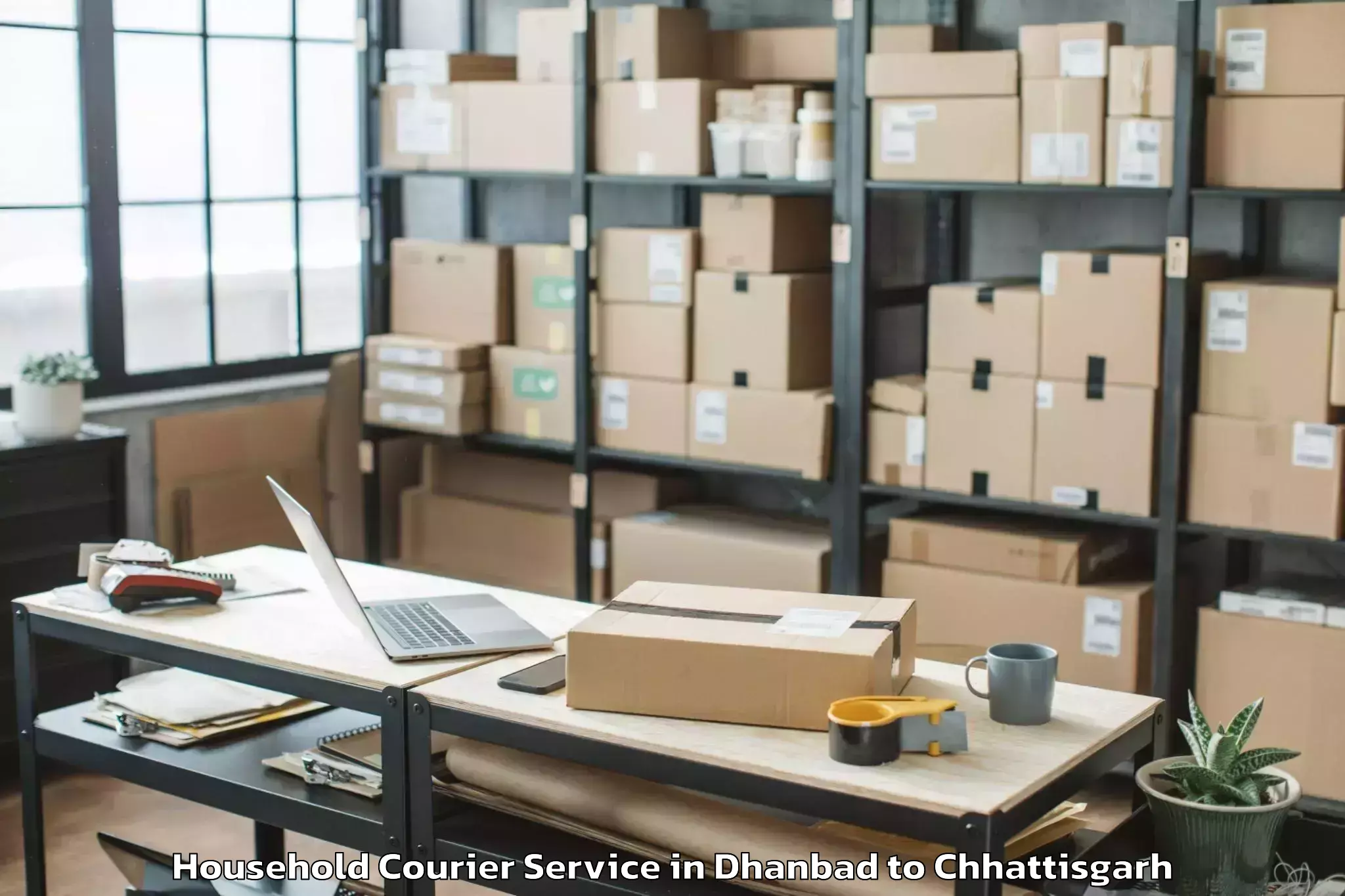 Efficient Dhanbad to Chhindgarh Household Courier